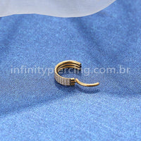 Piercing Argola Segmento Articulado Titânio Zircônia 3 Fileiras