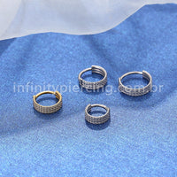 Piercing Argola Segmento Articulado Titânio Zircônia 3 Fileiras