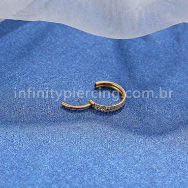 Piercing Argola Segmento Articulado Titânio Zircônia 2 Fileiras Lateral