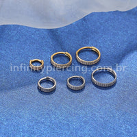 Piercing Argola Segmento Articulado Titânio Zircônia 2 Fileiras Lateral