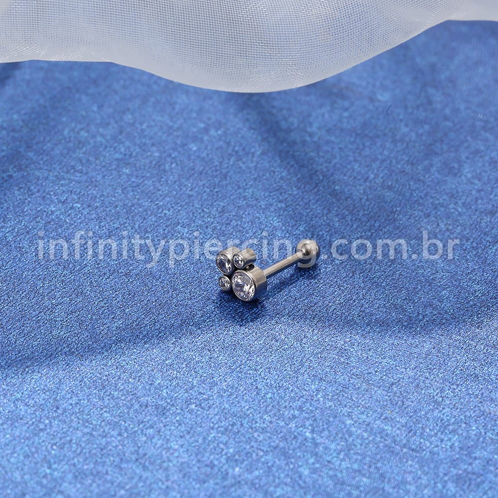 Piercing MiniBarbell Titânio Indiano Zircônia