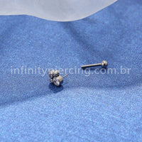 Piercing MiniBarbell Titânio Indiano Zircônia
