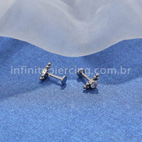 Piercing Labret Push Pin Titânio Indiano Zircônia