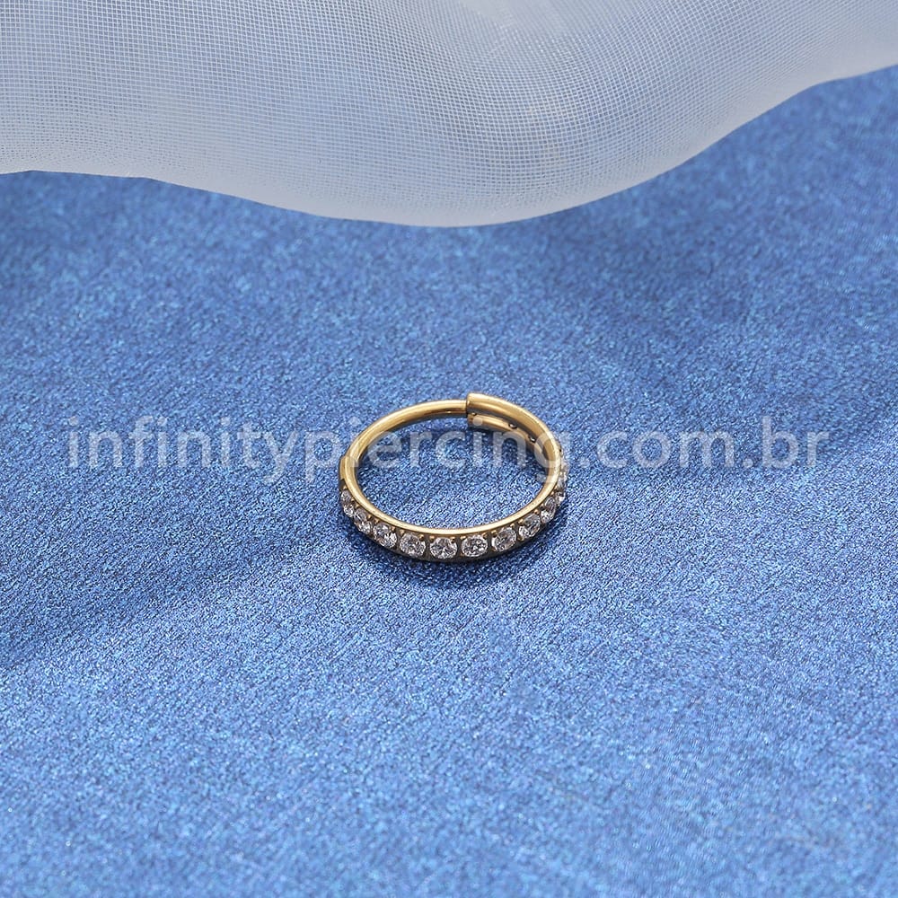 Piercing Argola Segmento Articulado Aço Cirurgico Zircônia