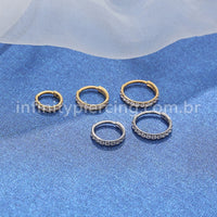 Piercing Argola Segmento Articulado Aço Cirurgico Zircônia
