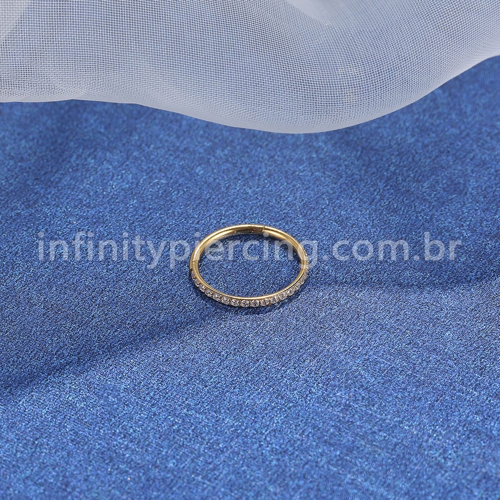 Piercing Argola Segmento Articulado Titânio Zircôrnia