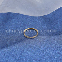 Piercing Argola Segmento Articulado Titânio Zircôrnia