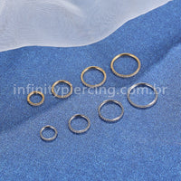 Piercing Argola Segmento Articulado Titânio Zircôrnia
