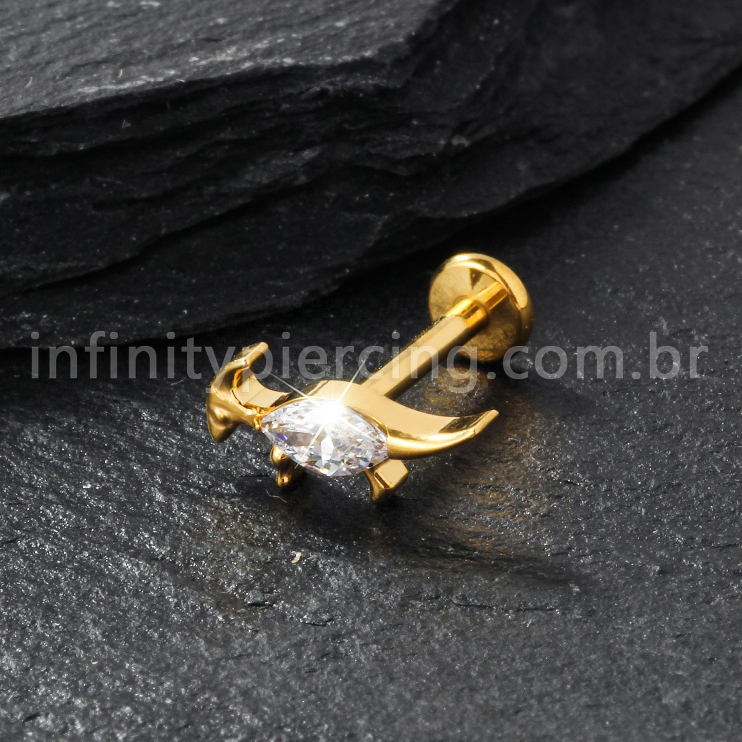 Piercing Labret Titânio Dinossauro