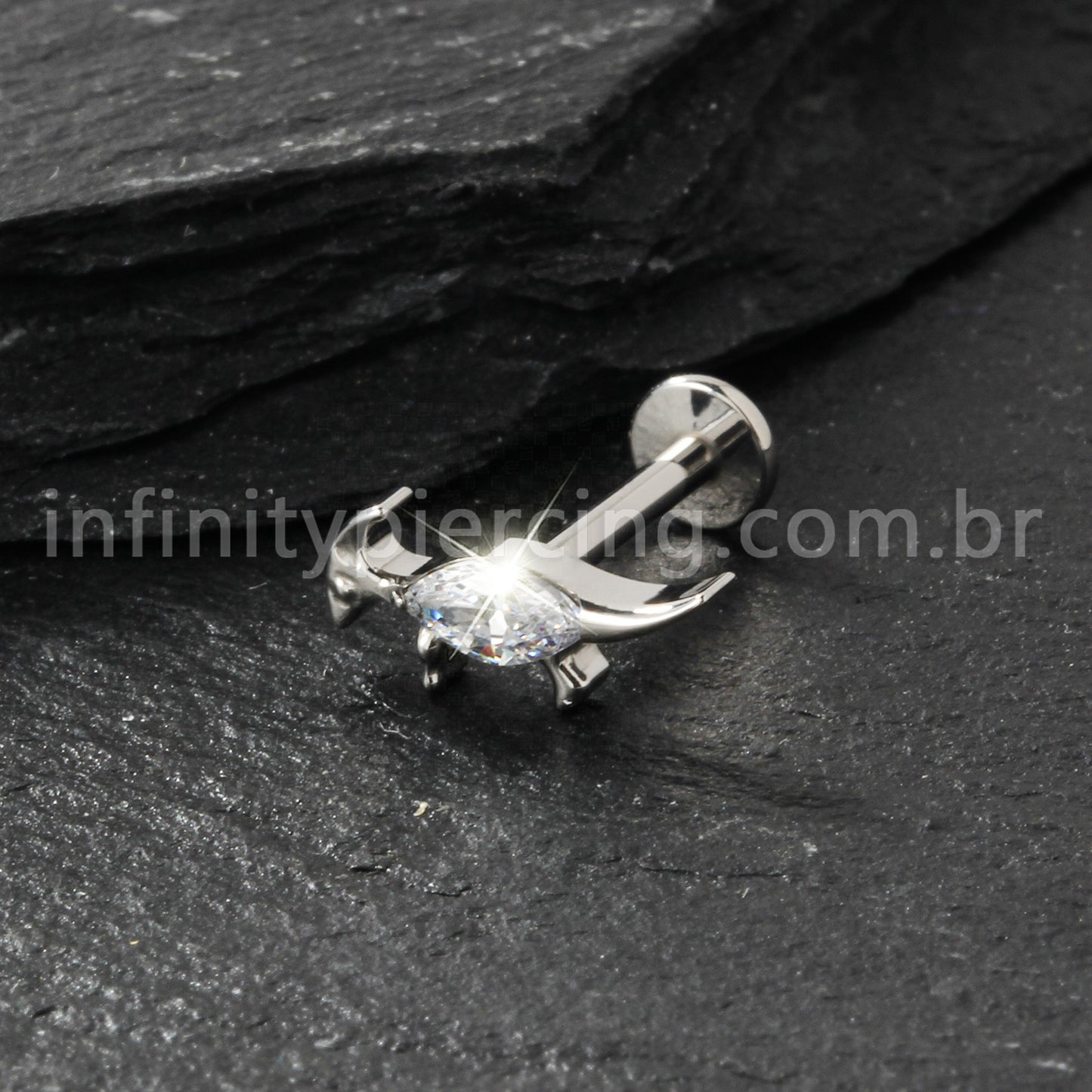 Piercing Labret Titânio Dinossauro
