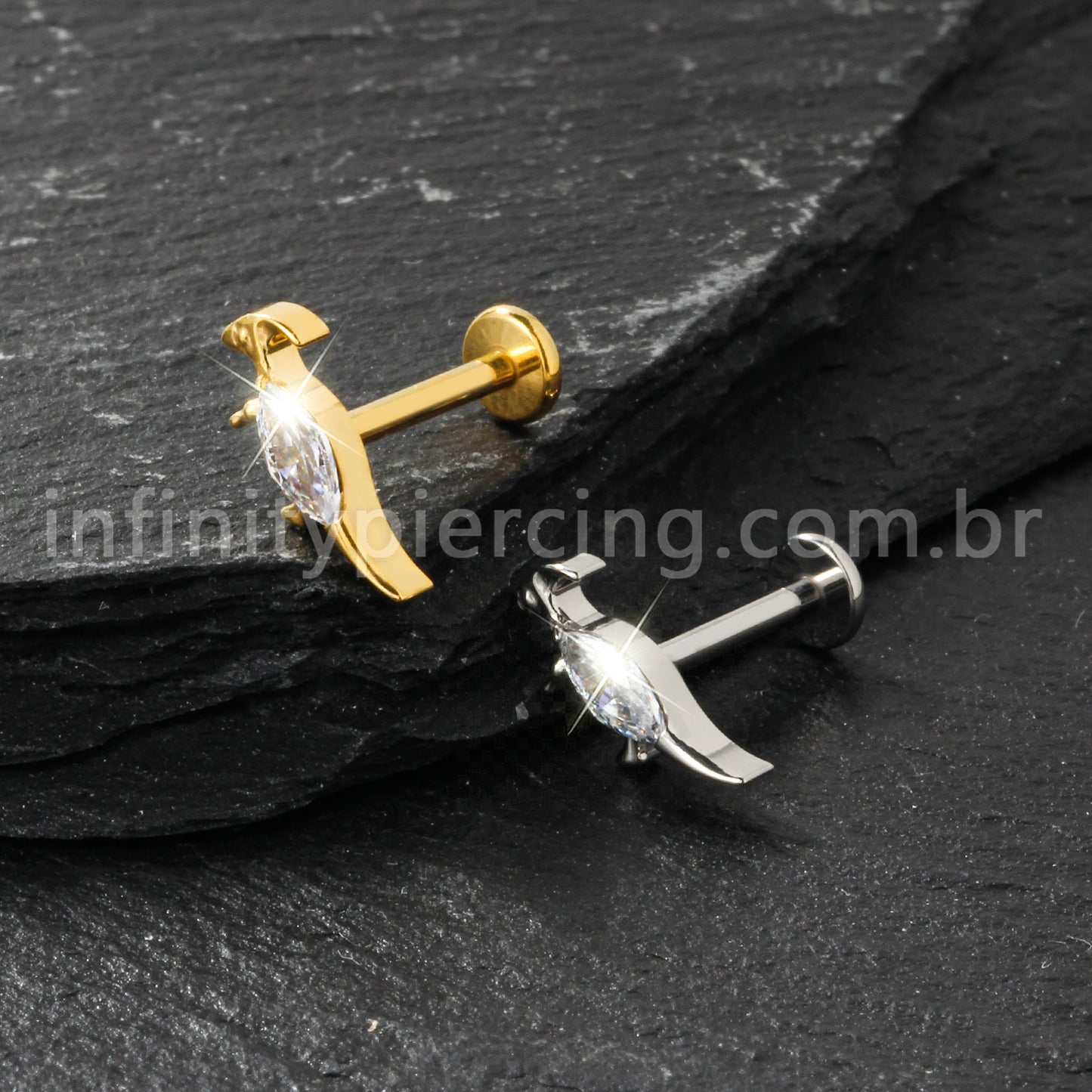 Piercing Labret Titânio Dinossauro
