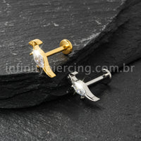 Piercing Labret Titânio Dinossauro