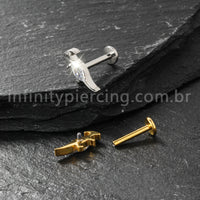 Piercing Labret Titânio Dinossauro