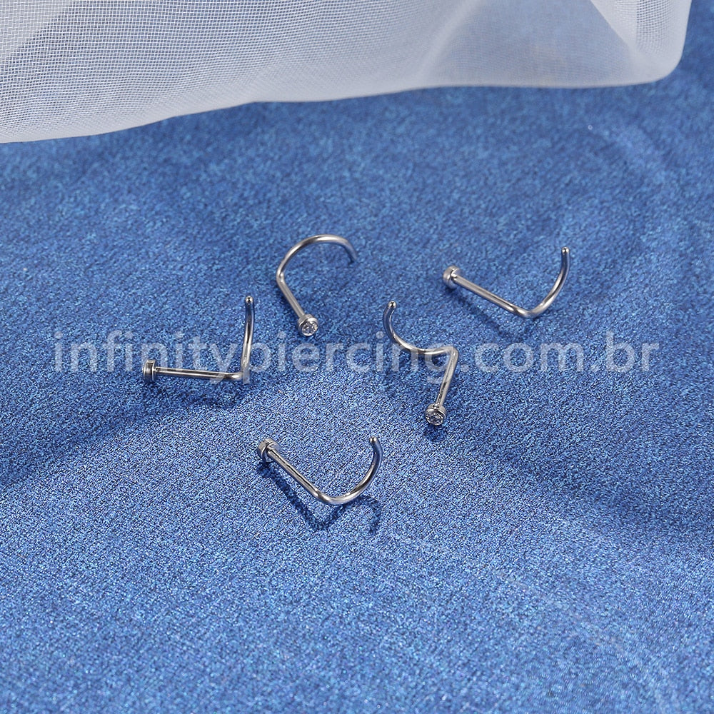 Piercing Nostril Titânio Zircônia