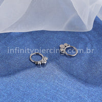 Piercing Argola Segmento Articulado Titânio Indiano Zircônia/Opala