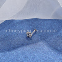 Piercing Labret Push Pin Titânio Indiano Zircônia