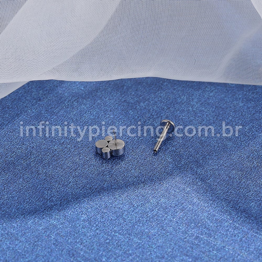 Piercing Labret Push Pin Titânio Indiano Zircônia