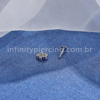 Piercing Labret Push Pin Titânio Indiano Zircônia