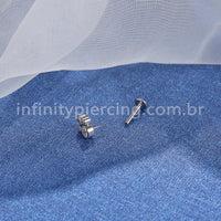 Piercing Labret Push Pin Titânio Indiano Zircônia
