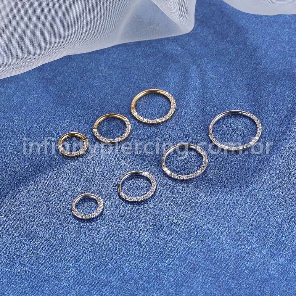 Piercing Argola Segmento Articulado Titânio Zircônia