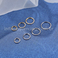 Piercing Argola Segmento Articulado Titânio Zircônia
