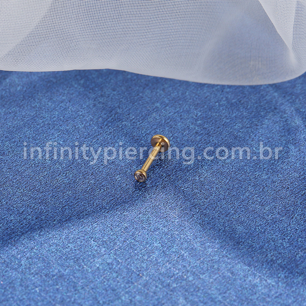 PIERCING LABRET PUSH PIN TITÂNIO ZIRCÔNIA