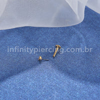 PIERCING LABRET PUSH PIN TITÂNIO ZIRCÔNIA