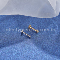 PIERCING LABRET PUSH PIN TITÂNIO ZIRCÔNIA