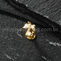Piercing Labret Titânio Coqueiro Zircônia
