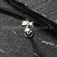 Piercing Labret Titânio Coqueiro Zircônia