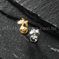 Piercing Labret Titânio Coqueiro Zircônia