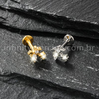 Piercing Labret Titânio Coqueiro Zircônia