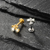 Piercing Labret Titânio Coqueiro Zircônia