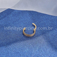 Piercing Argola Segmento Articulado Aço Cirúrgico Zircônia 2 Fileiras