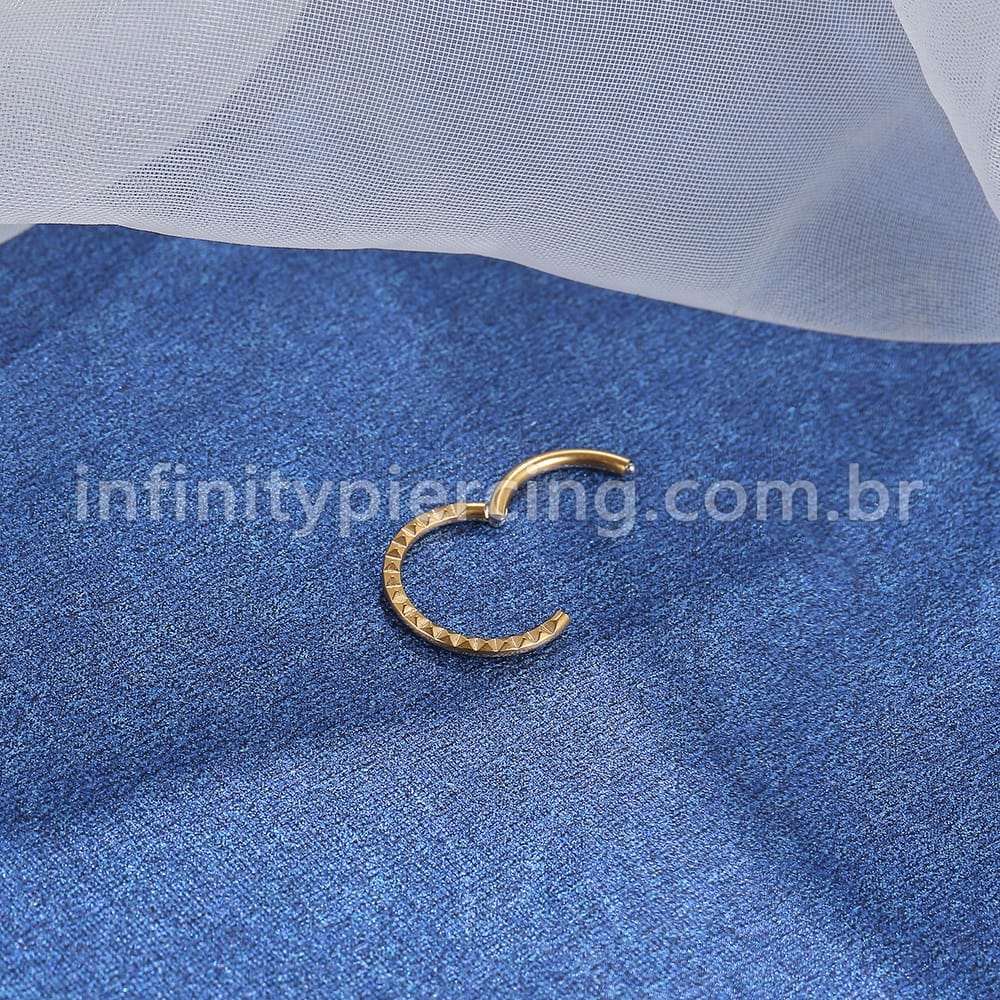 Piercing Argola Segmento Articulado Titânio Detalhada
