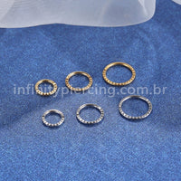 Piercing Argola Segmento Articulado Titânio Detalhada