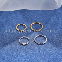 Piercing Argola Aço Cirúrgico Segmento Articulado Detalhado