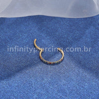 Piercing Argola Segmento Articulado Titânio Zircônia Colorida