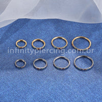 Piercing Argola Segmento Articulado Titânio Zircônia Colorida