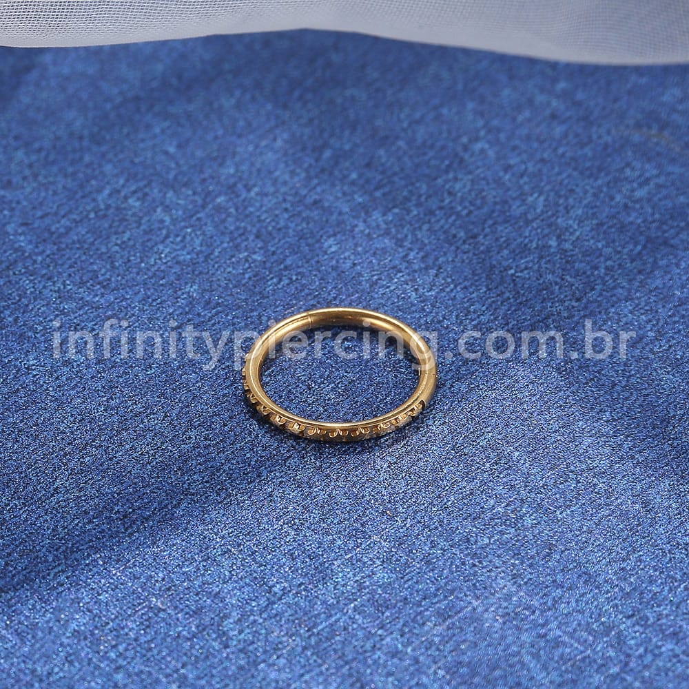 Piercing Argola Aço Cirurgico Segmento Articulado Detalhes Eestrelas