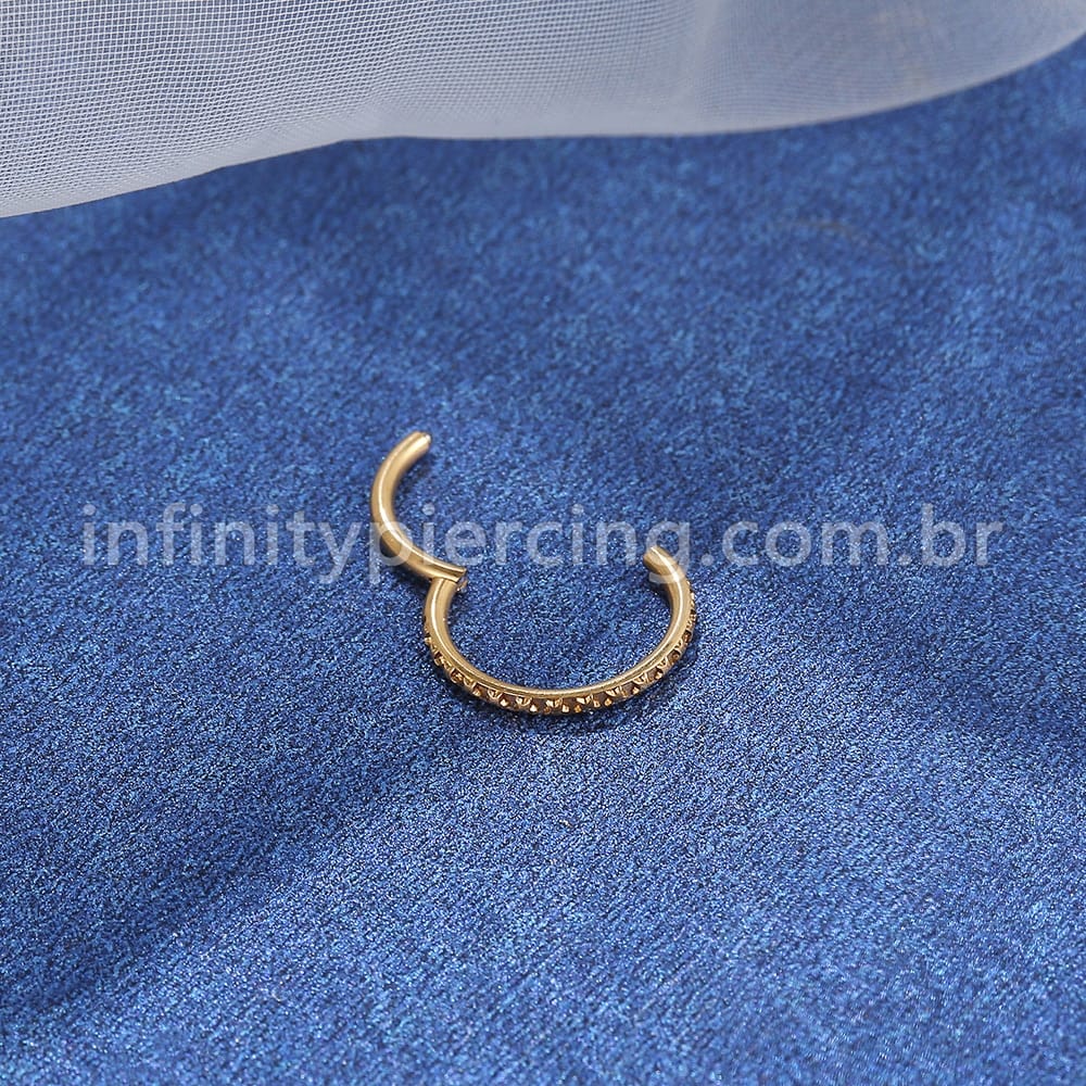 Piercing Argola Aço Cirurgico Segmento Articulado Detalhes Eestrelas