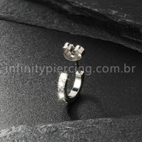 Brinco Titânio Argolinha Com Zircônia Cravejada