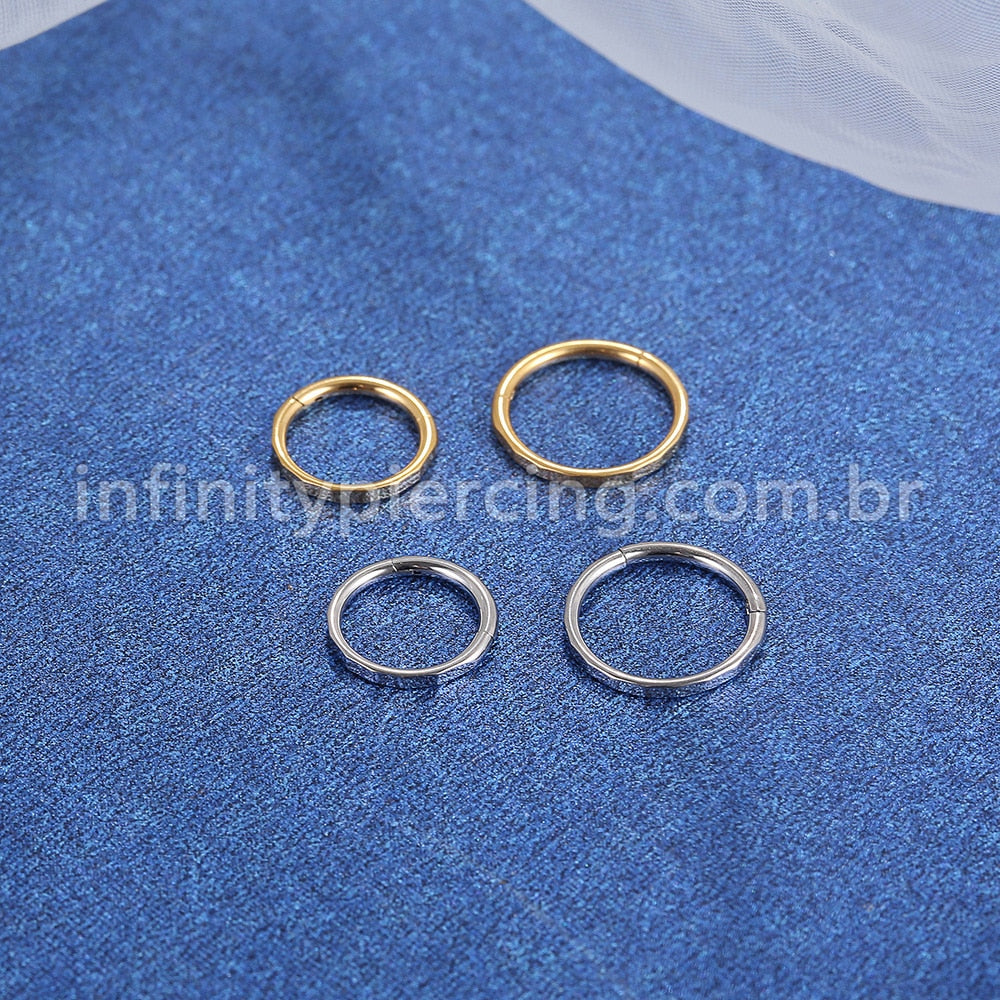 Piercing Argola Segmento Articulado Aço Cirúrgico Detalhado