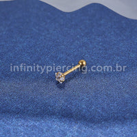 Piercing Minibarbell Aço Cirúrgico Zircônia Estrela