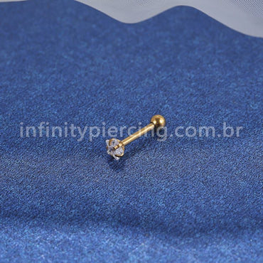 Piercing Minibarbell Aço Cirúrgico Zircônia Estrela