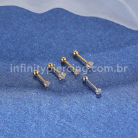 Piercing Minibarbell Aço Cirúrgico Zircônia Estrela