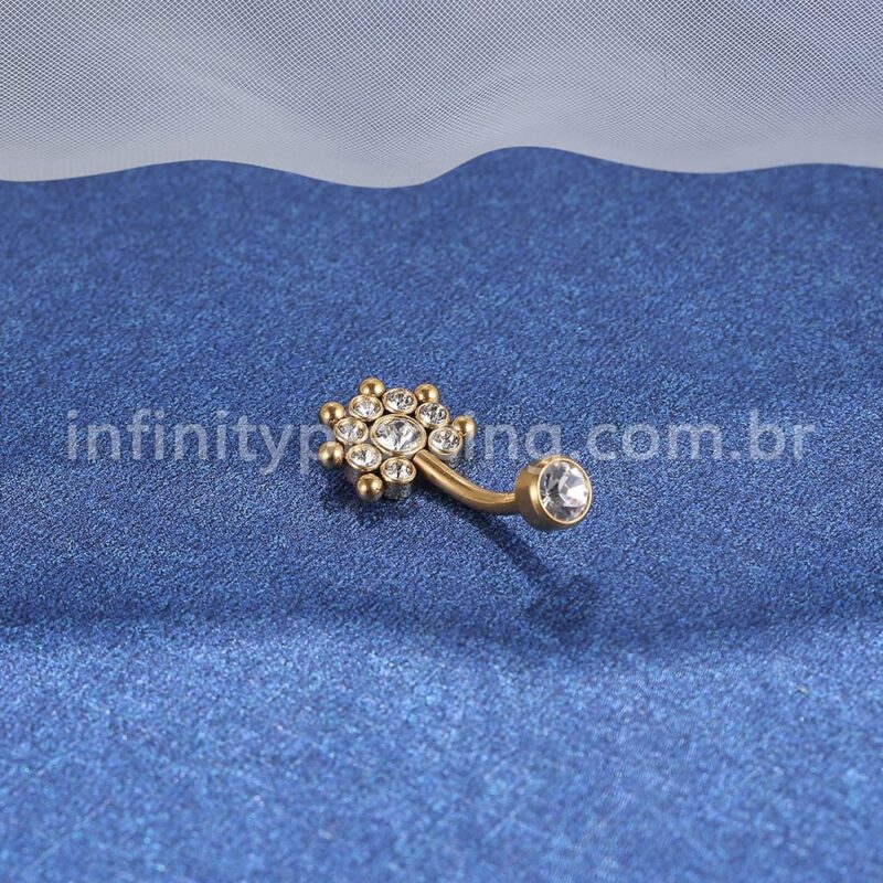 Piercing Banana Aço Cirúrgico Indiano Zircônia