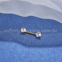 Piercing Mamilo Push Pin Aço Cirúrgico Zircônia Redonda