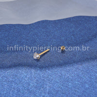 Piercing Minibarbell Aço Cirúrgico Zircônia Coração