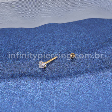 Piercing Minibarbell Aço Cirúrgico Zircônia Coração